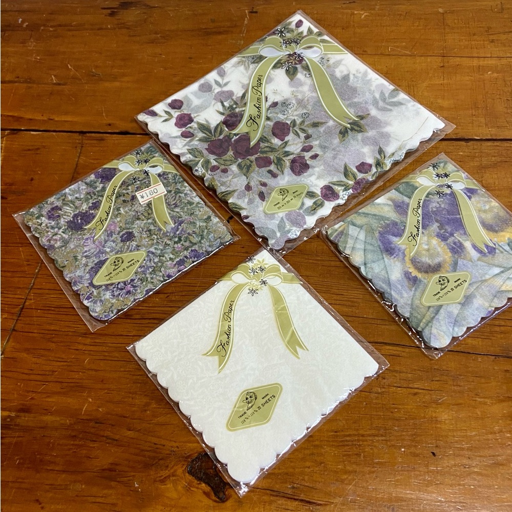 Lot of 4 Japanese Fashion Napkins Packages NIP